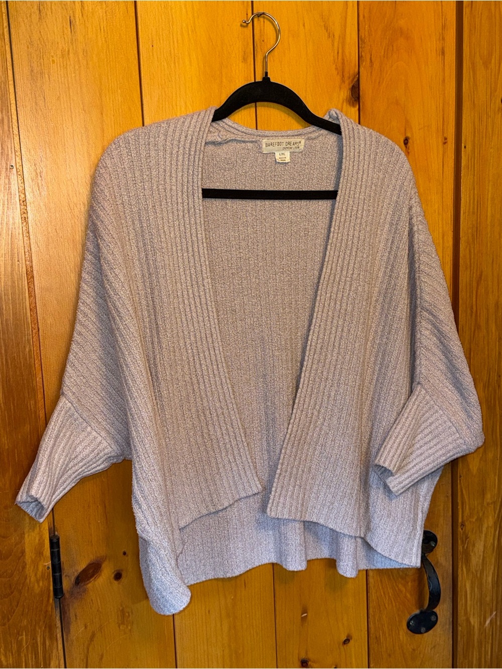 Barefoot Dreams CozyChic Lite Oversized Cardigan Blush/Taupe L/XL